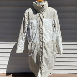 Lands' End Women's Two-Tone Coat - White and Tan